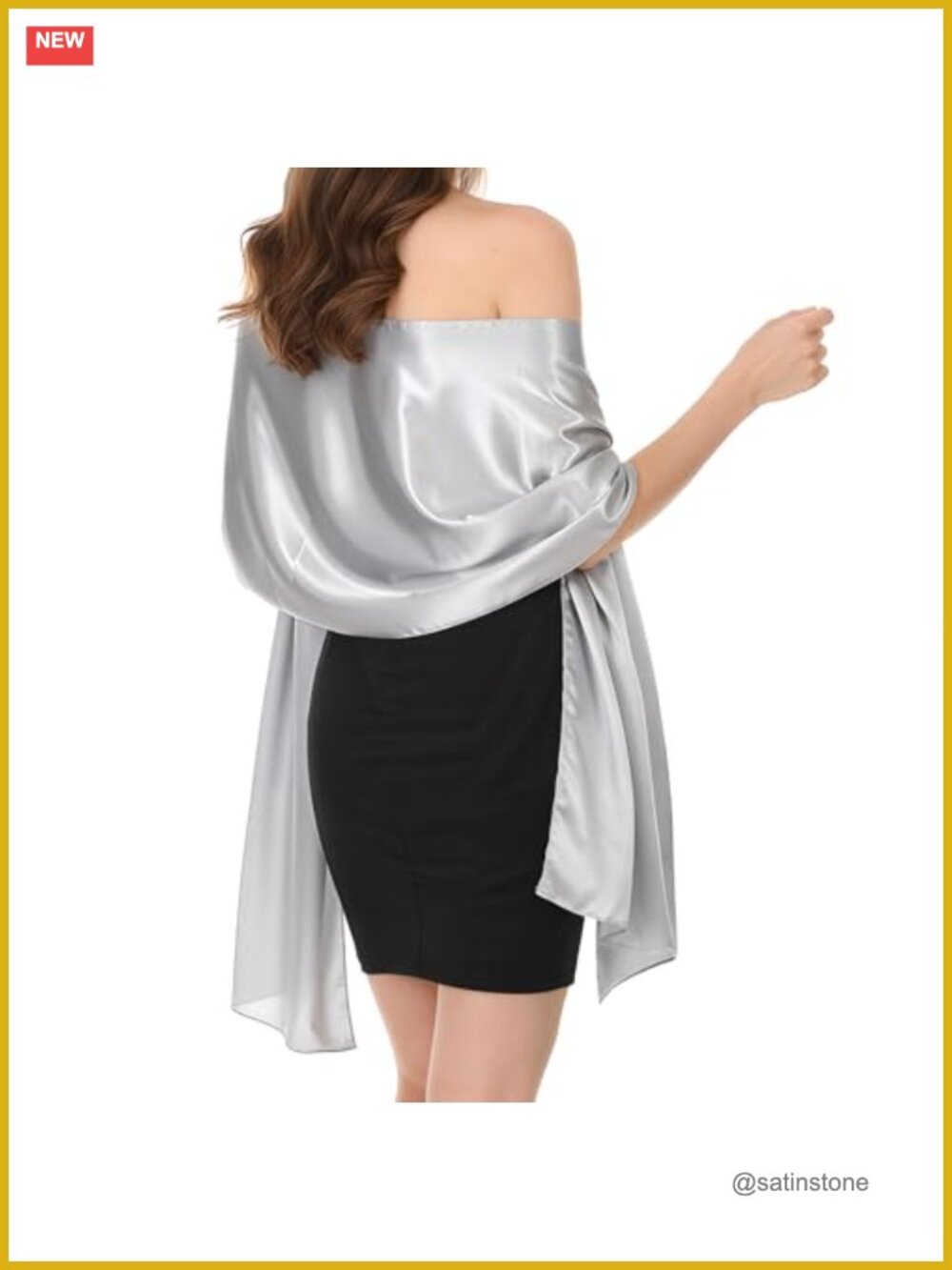 Satin Shawl Wrap for Women Long Wedding Bridal Party Silky Scarf Formal Cover Up